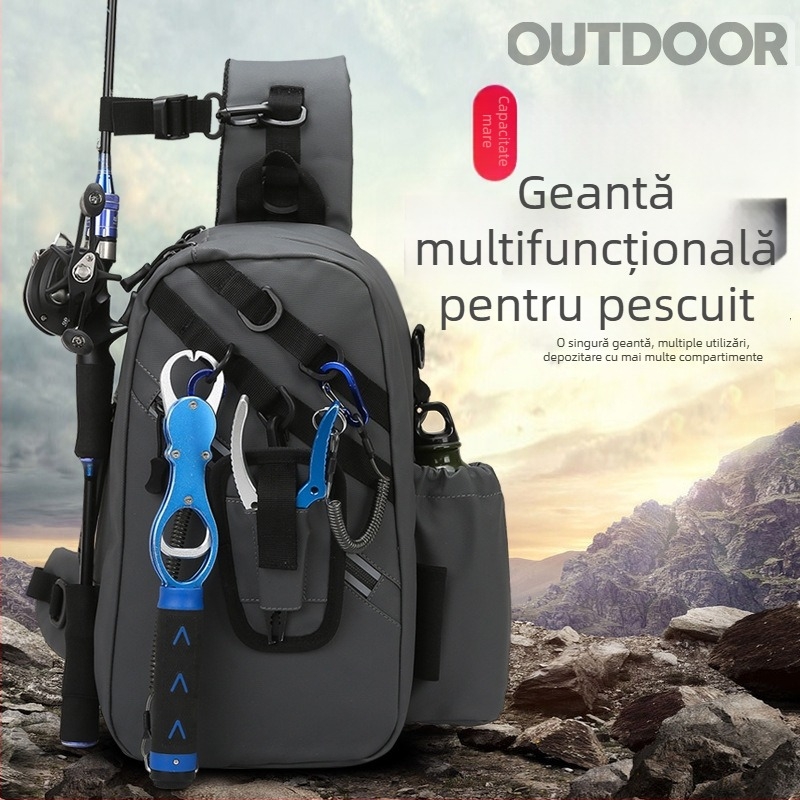 Geantă toracică pentru bărbați cu curea crossbody — Simplitate urbană, Material Oxford, Rezistentă la uzură, Model monocrom