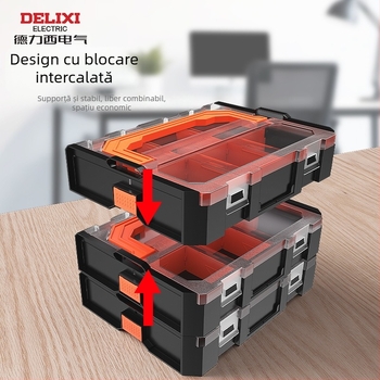 Cutie portabilă pentru piese – DELIXI ELECTRIC Assembly Parts Box Series, depozitare multifuncțională pentru scule și componente electronice