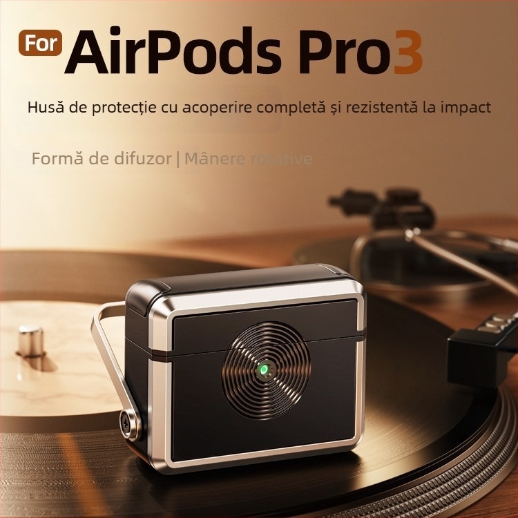 Husă de protecție AirPods Pro 3 — silicon, design all-inclusive, turnare prin injecție, compatibil cu Apple