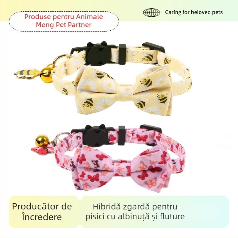 Colier pentru pisici Casual cu fir de catifea (toate sezoanele; sărbători: Crăciun, Sărbători de primăvară; mărci private autorizate: Da)