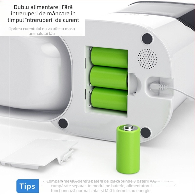 Hrănitor inteligent pentru animale 5L pentru pisici și câini – videoconferință bidirecțională, control prin aplicație, hrănire programată și porționată, monitorizare HD cu unghi larg