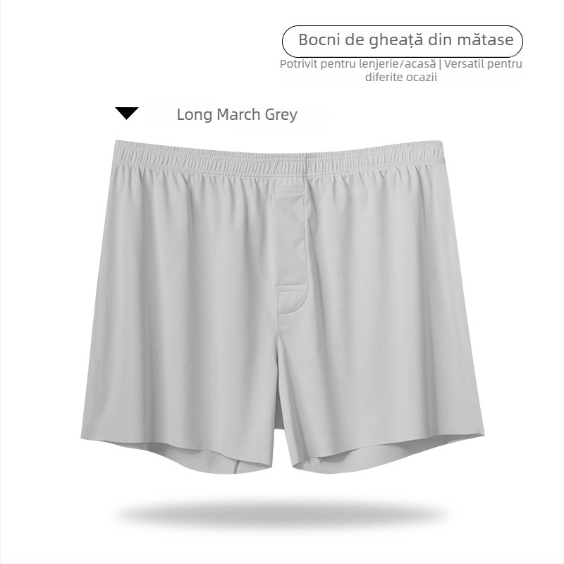 Șorturi de relaxare pentru bărbați din Ice Silk - Plain-Weave nylon, căptușeală de zona inghinală din nylon, 21-30D fire, talie medie