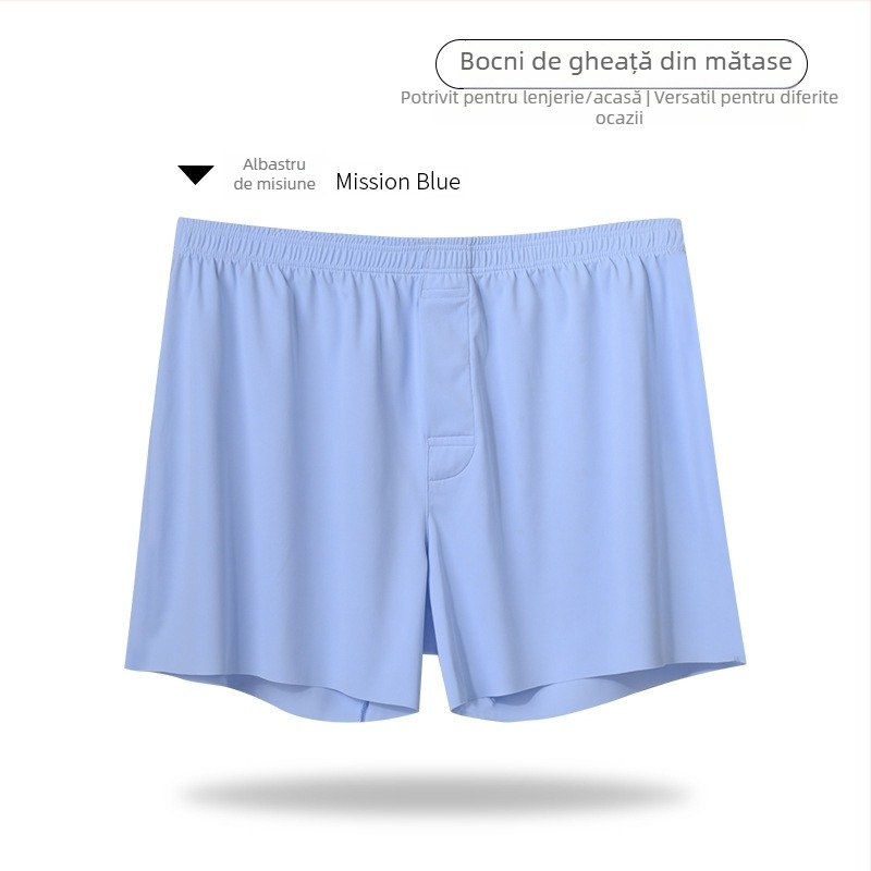 Șorturi de relaxare pentru bărbați din Ice Silk - Plain-Weave nylon, căptușeală de zona inghinală din nylon, 21-30D fire, talie medie