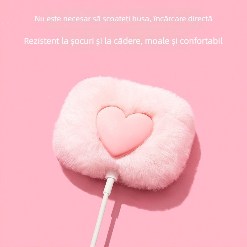 Husă plușată de protecție pentru AirPods Pro a doua generație și AirPods 4, carcasă moale