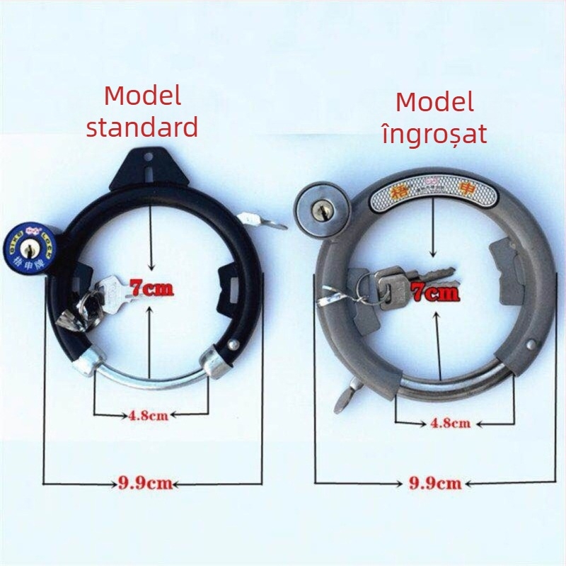 Lacăt metalic pentru bicicletă, mecanism cu arc, anti-furt, formă rotundă, brand Licheng