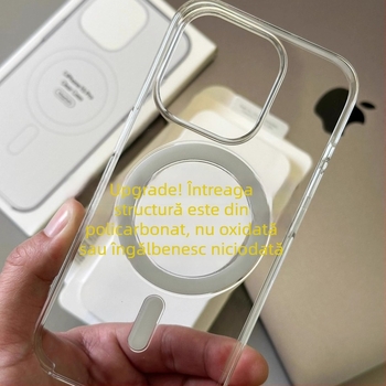 Carcasă pentru iPhone cu MagSafe, antișoc, anti-îngălbenire, anti-amprente, rezistentă la praf