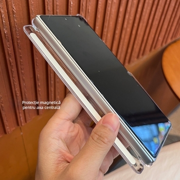 Carcasă transparentă pentru Vivo X Fold5, din PC, cu magnet, protecție anti-cădere, margini întărite cu design dublu