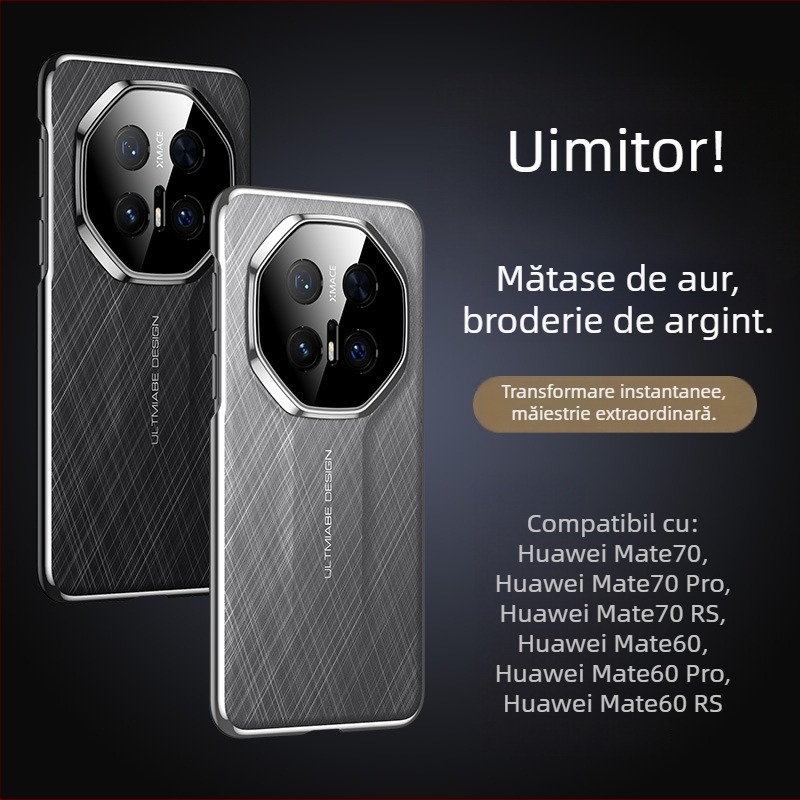 Carcasă Gold Silk Silver Brocade pentru Huawei Mate70 Pro și Honor Magic7 – Totul într-unul, Material PC, presare la cald, disipare a căldurii, rezistență la uzură, protecție la cădere