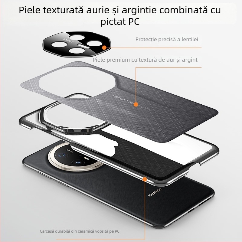 Carcasă Gold Silk Silver Brocade pentru Huawei Mate70 Pro și Honor Magic7 – Totul într-unul, Material PC, presare la cald, disipare a căldurii, rezistență la uzură, protecție la cădere