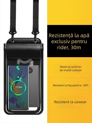 Geantă impermeabilă pentru telefon cu ecran tactil, 2L capacitate, TPU, rezistență la temperaturi joase, reîncărcabilă, pentru activități în aer liber