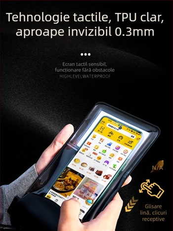 Geantă impermeabilă pentru telefon cu ecran tactil, 2L capacitate, TPU, rezistență la temperaturi joase, reîncărcabilă, pentru activități în aer liber