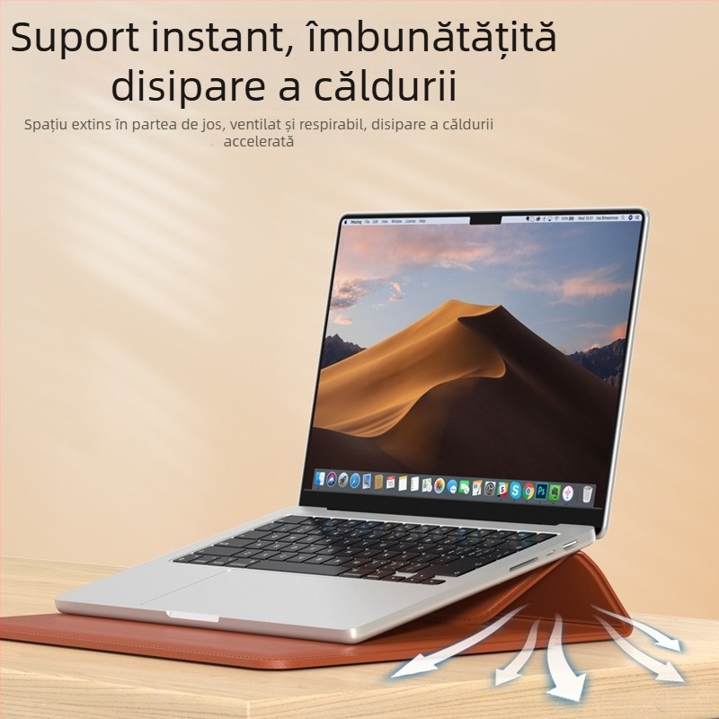 Geantă pentru laptop OLCK — husă de protecție multifuncțională cu căptușeală interioară, personalizabilă pentru MacBook Pro, MacBook Air și alte laptopuri, din piele ecologică