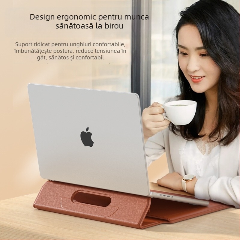 Geantă pentru laptop OLCK — husă de protecție multifuncțională cu căptușeală interioară, personalizabilă pentru MacBook Pro, MacBook Air și alte laptopuri, din piele ecologică