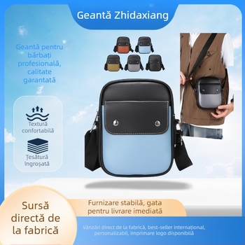 Geantă de umăr pentru bărbați - PU, stil stradal, impermeabilă, foarte ușoară, căptușire poliester