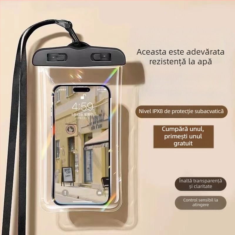 Geantă impermeabilă pentru telefon pentru scufundări — material EVA, țesătură din nailon, geantă de apă pentru activități în aer liber