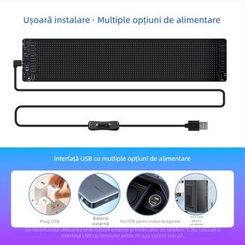 Ecran LED flexibil, full color, exterior pentru publicitate, cu pas de pixel P4, cip Sanan, 5V, Bluetooth activat, montare pe perete.