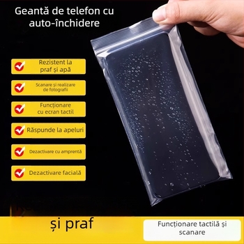 Geantă pentru telefon cu touchscreen, material impermeabil, pungă transparentă cu sigilare automată pentru depozitare; Capacitate: Alt; Ambalaj: Normal
