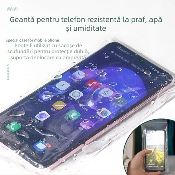Geantă pentru telefon cu touchscreen, material impermeabil, pungă transparentă cu sigilare automată pentru depozitare; Capacitate: Alt; Ambalaj: Normal