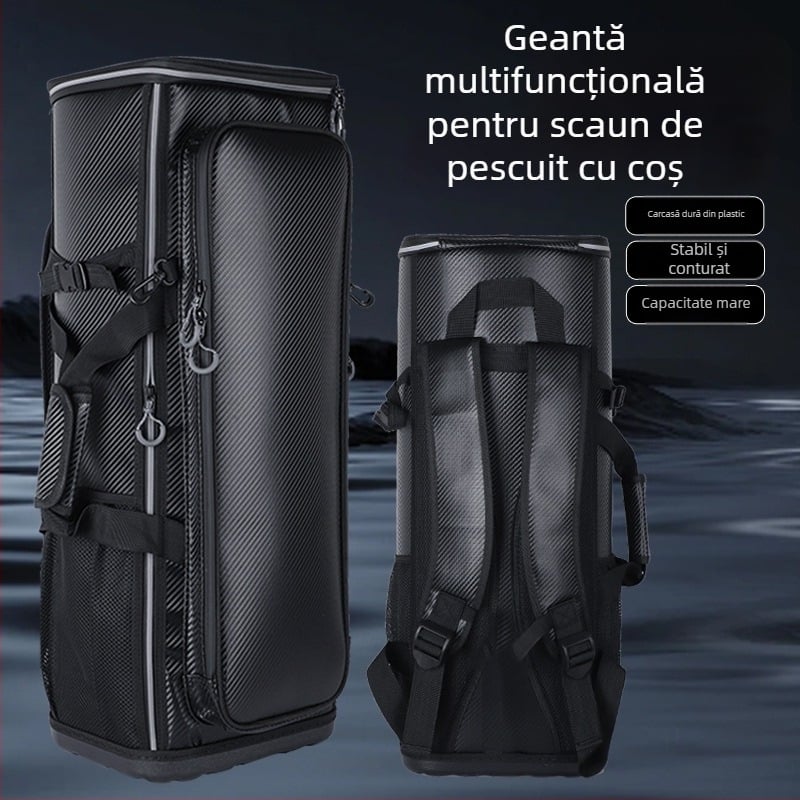 Scaun de pescuit pliabil cu husă dură, rucsac spațios, geantă tip găleată, depozitare, scaun de pescuit multifuncțional (Brand Nothing; Material Piele; Impermeabil Da; Funcție Altceva)