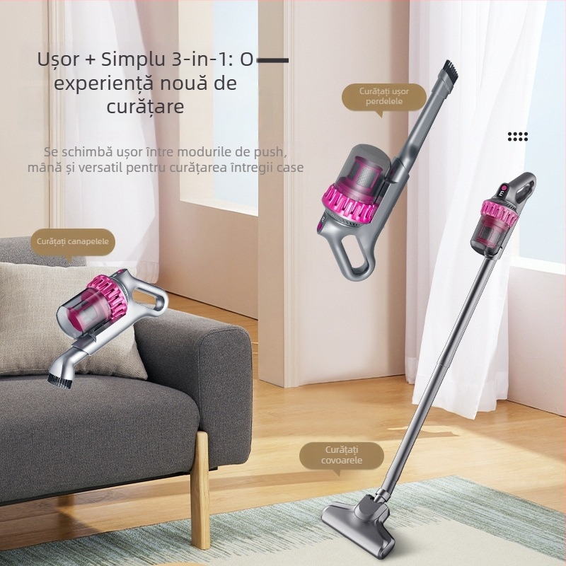 Aspirator fără fir pentru îndepărtarea acarienilor – pentru casă și mașină, 100W, 2100–3000Pa, umed și uscat, baterie încorporată