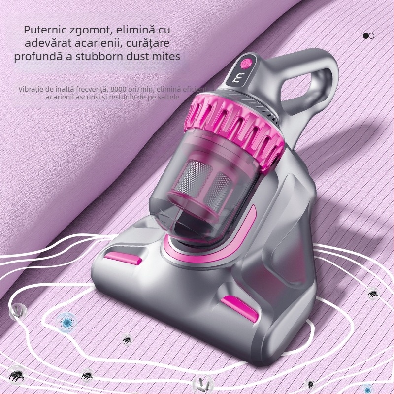 Aspirator fără fir pentru îndepărtarea acarienilor – pentru casă și mașină, 100W, 2100–3000Pa, umed și uscat, baterie încorporată