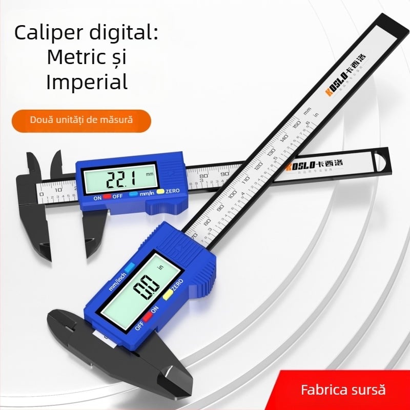 Caliper digital de înaltă precizie, mic, din plastic, 0–15 cm, pentru bijuterii și meșteșuguri