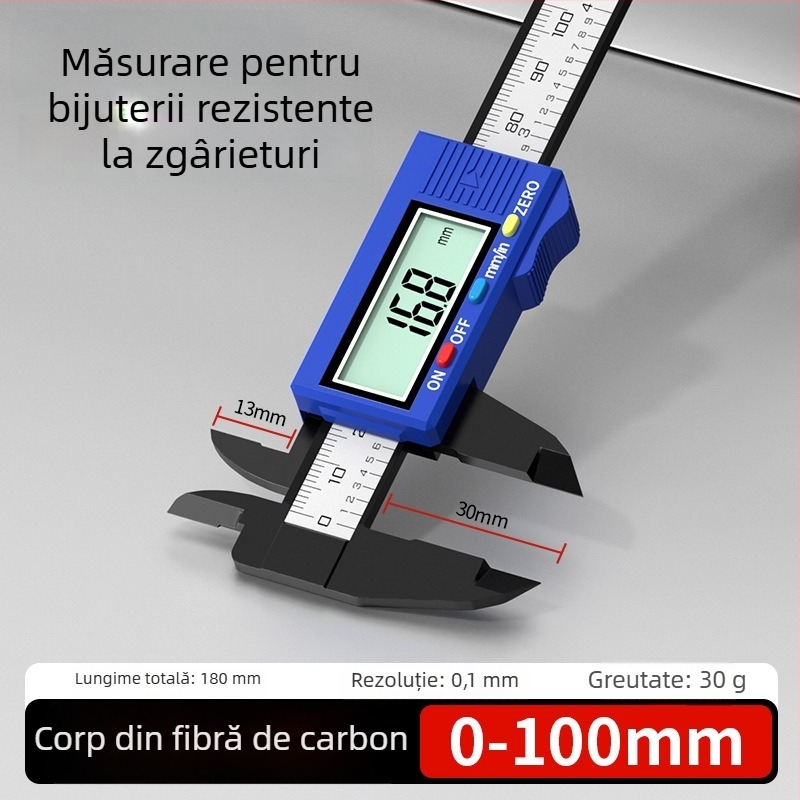 Caliper digital de înaltă precizie, mic, din plastic, 0–15 cm, pentru bijuterii și meșteșuguri