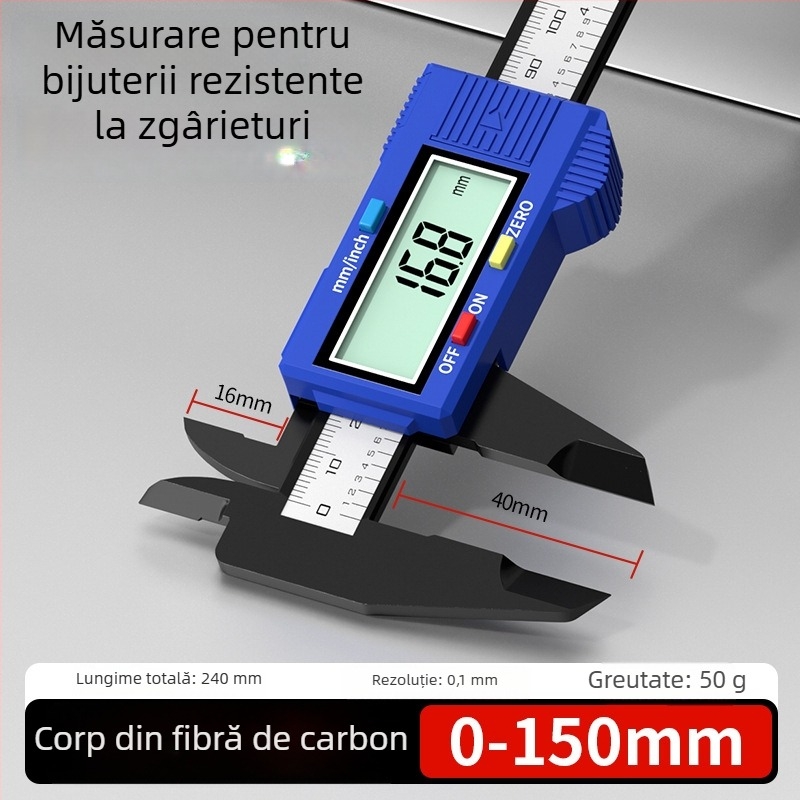 Caliper digital de înaltă precizie, mic, din plastic, 0–15 cm, pentru bijuterii și meșteșuguri