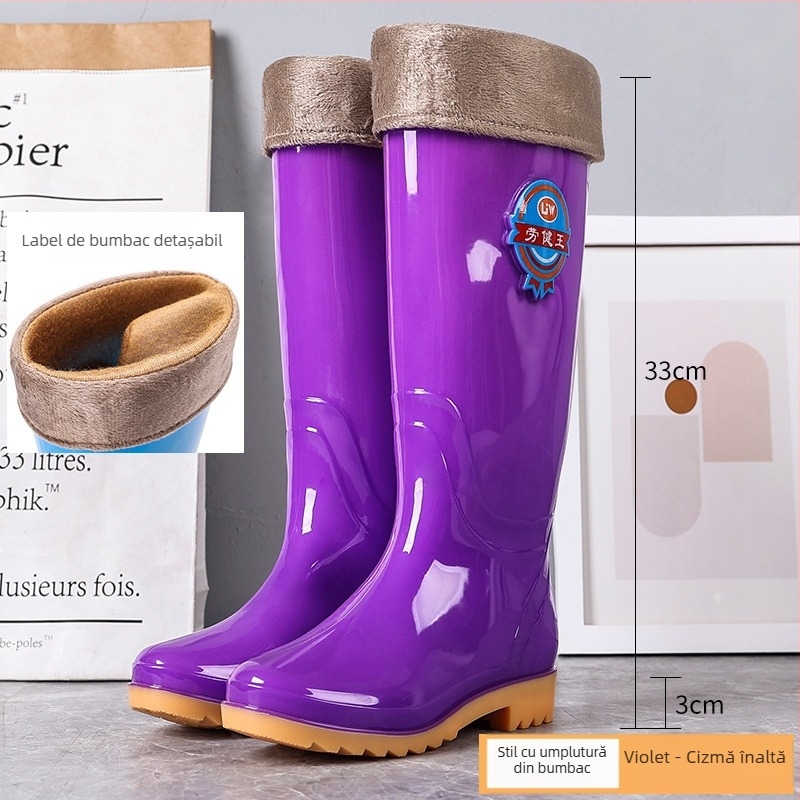 Cizme de ploaie pentru femei, înalte, talpă Oxford antiaderantă, impermeabile, rezistente la uzură, pentru bucătărie