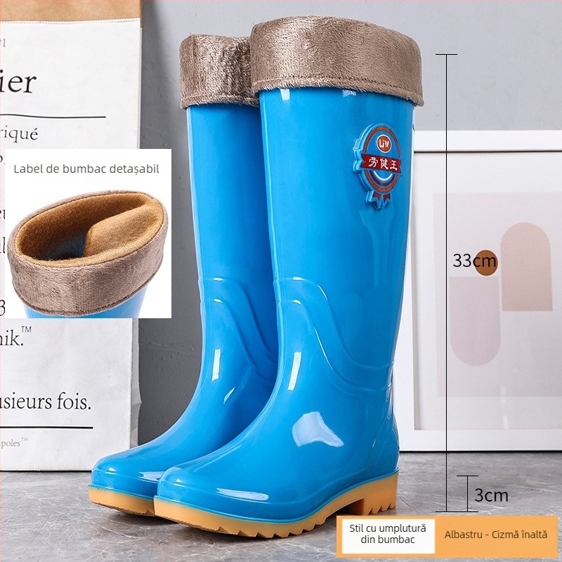 Cizme de ploaie pentru femei, înalte, talpă Oxford antiaderantă, impermeabile, rezistente la uzură, pentru bucătărie