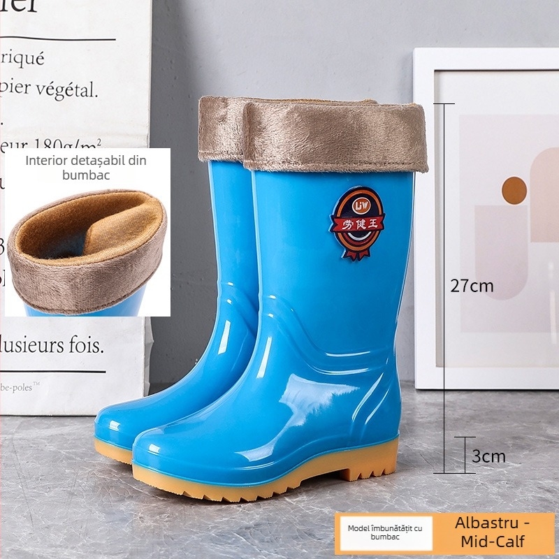 Cizme de ploaie pentru femei, înalte, talpă Oxford antiaderantă, impermeabile, rezistente la uzură, pentru bucătărie