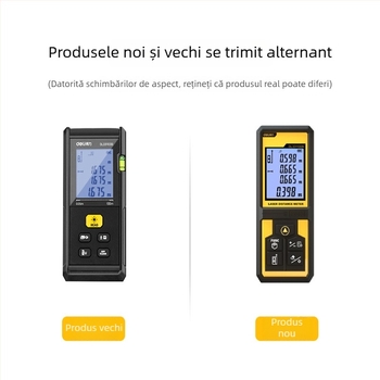 Deli distanțmetru cu laser DL331040B, dispozitiv portabil cu laser infraroșu, rază 50/120 m, memorie 99 seturi