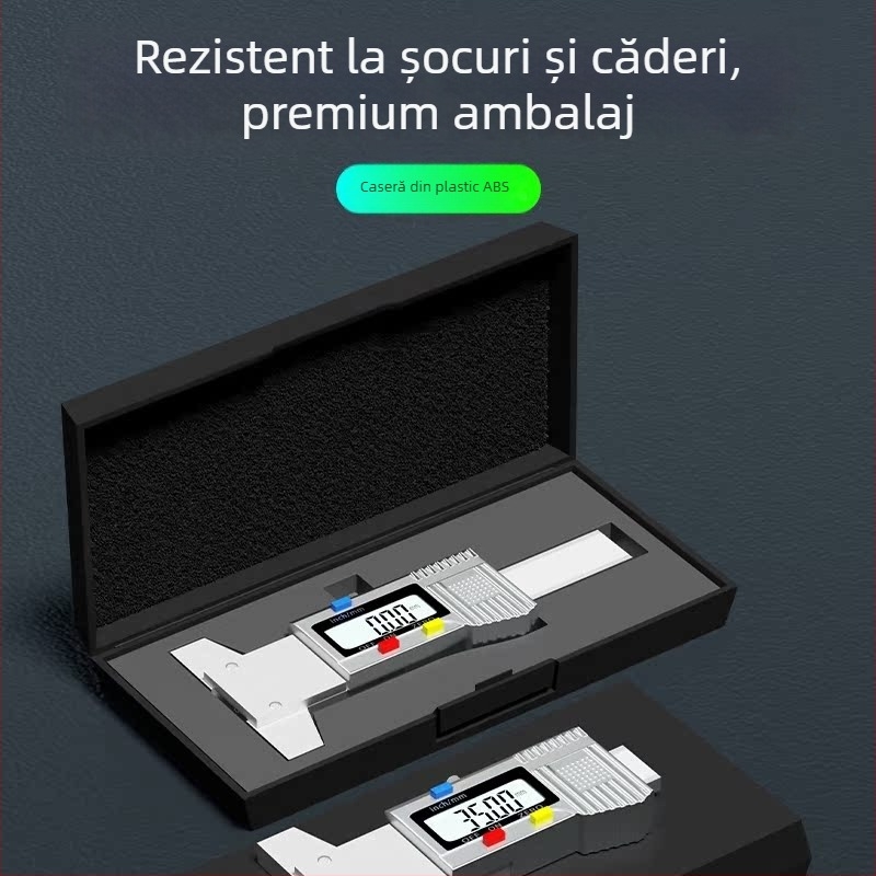 Caliper digital pentru adâncimea profilului anvelopei cu afișaj electronic pentru monitorizarea grosimii anvelopei