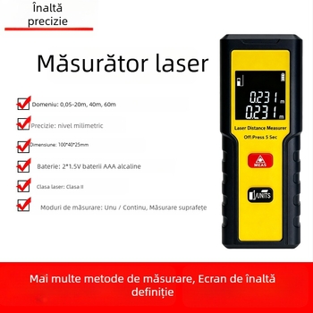 Kinlopto Kl20 aparat măsurare cu laser, Bluetooth, instrument infraroșu pentru măsurarea încăperilor, 0,05–60 m