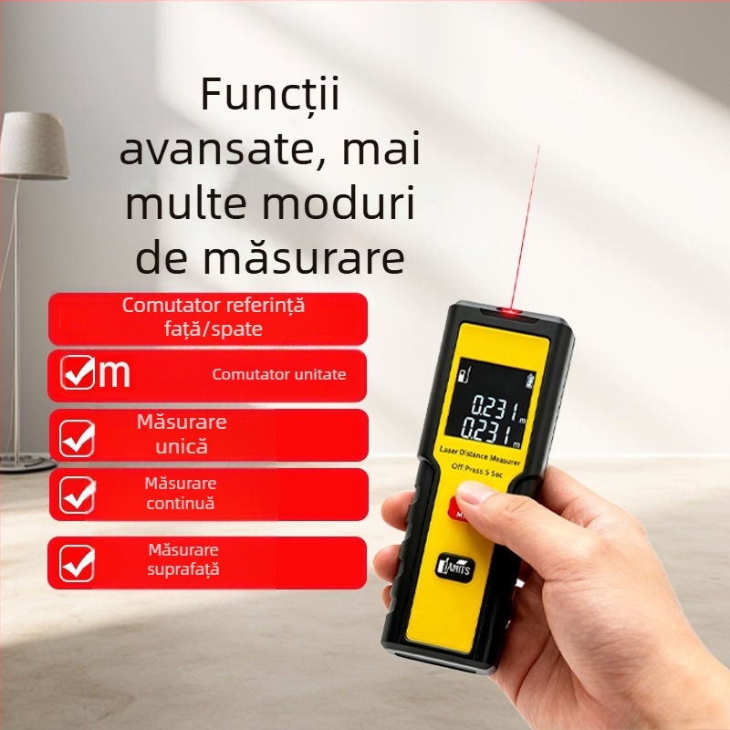 Kinlopto Kl20 aparat măsurare cu laser, Bluetooth, instrument infraroșu pentru măsurarea încăperilor, 0,05–60 m