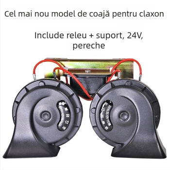 Claxon auto 12V, 48W, 120 dB, frecvență de răspuns 510/410 Hz