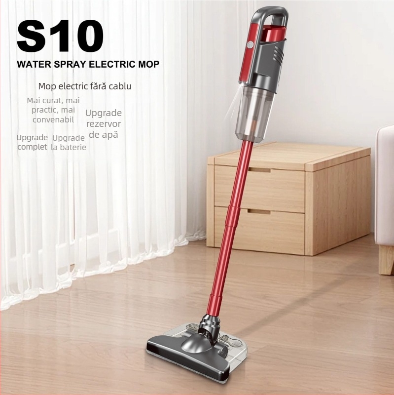 Aspirator fără fir, 100W, umed și uscat, baterie încorporată de 1600 mAh, încărcare USB, perie 2-în-1 pentru frecare și absorbție