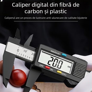 MAKLE caliper digital cu afișaj electronic, din plastic, compact, interval 0-150 mm