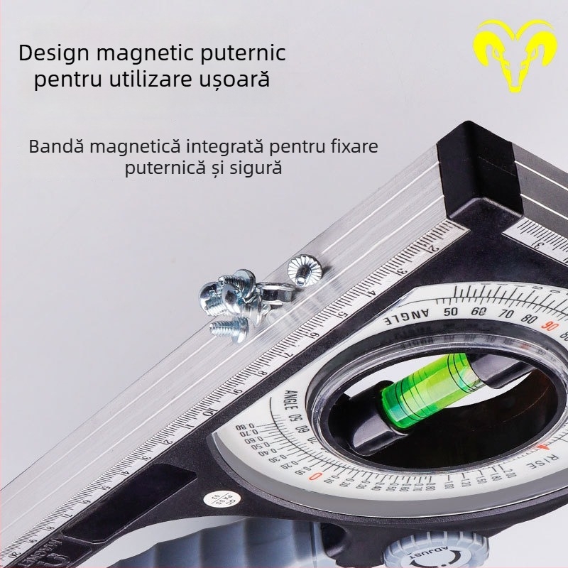 Indicator digital de pantă cu inclinometru magnetic digital și riglă unghiulară cu nivel pentru construcții și decorare