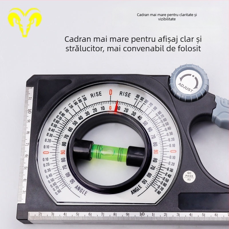 Indicator digital de pantă cu inclinometru magnetic digital și riglă unghiulară cu nivel pentru construcții și decorare