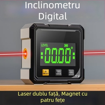 Rigla magnetică pentru unghiuri orizontale, mini protractor, măsurător de pantă, inclinometru digital cu afișaj