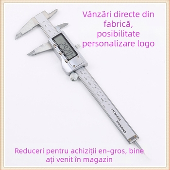 Huibin caliper digital, oțel inoxidabil, afișaj LCD mare, construcție integral metală