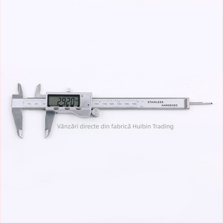 Huibin caliper digital, oțel inoxidabil, afișaj LCD mare, construcție integral metală