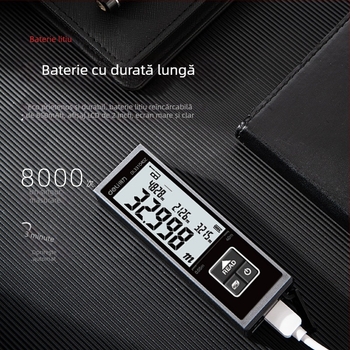 Deli mini metru laser, rază 40 m, riglă electronic infraroșu, baterie litiu, model DL331040Z