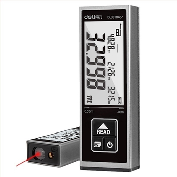 Deli mini metru laser, rază 40 m, riglă electronic infraroșu, baterie litiu, model DL331040Z