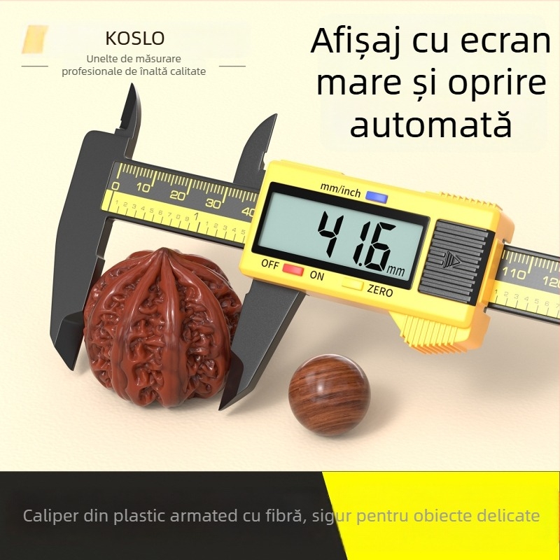 Caliper digital cu ecran mare pentru măsurarea diametrului brățării din jad – riglă de bijuterii, precizie înaltă