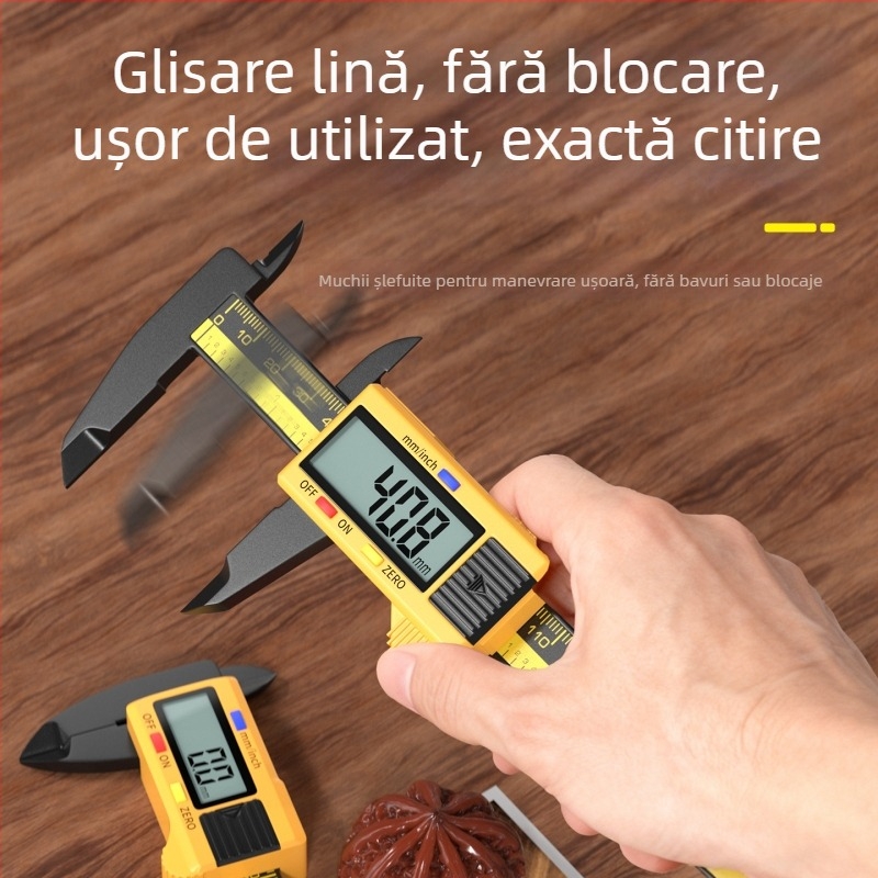 Caliper digital cu ecran mare pentru măsurarea diametrului brățării din jad – riglă de bijuterii, precizie înaltă