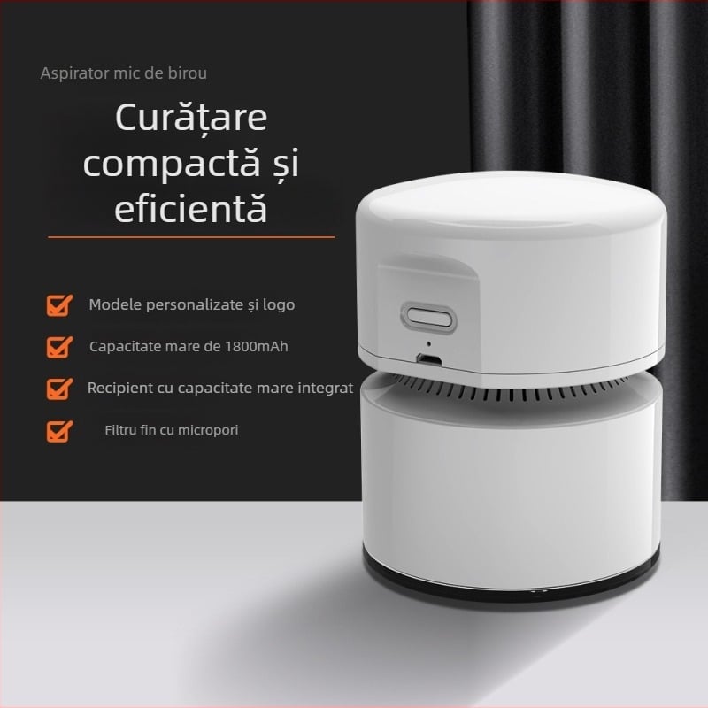 Aspirator de birou fără fir, mini, curățare umedă-uscată, 4W, tensiune ≤36V, aspirație sub 10 kPa