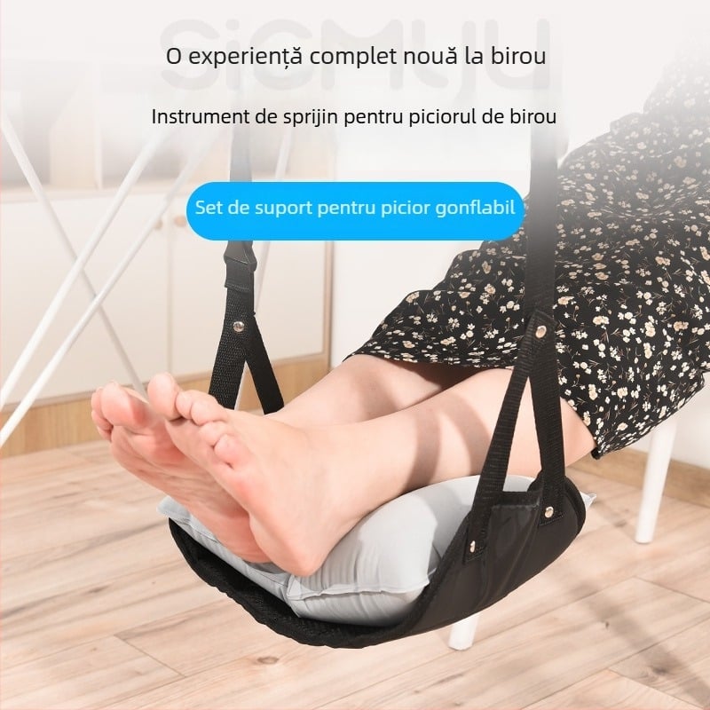 Hamac pentru picioare atașat biroului — poliester, pompă manuală, pentru 1 persoană