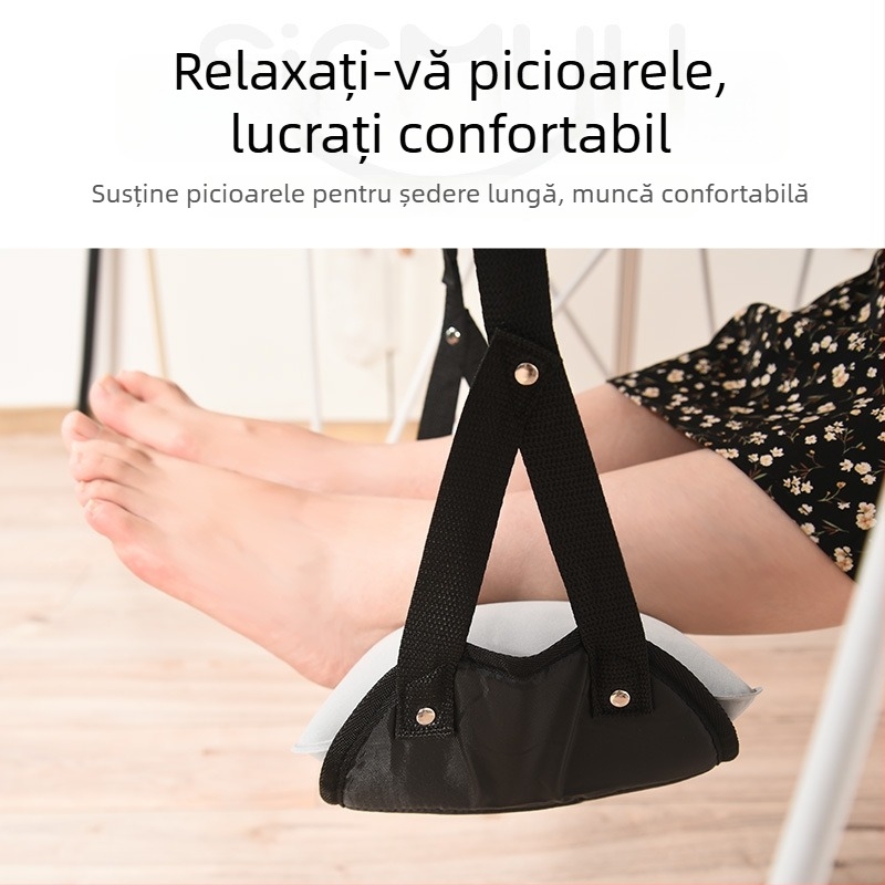 Hamac pentru picioare atașat biroului — poliester, pompă manuală, pentru 1 persoană